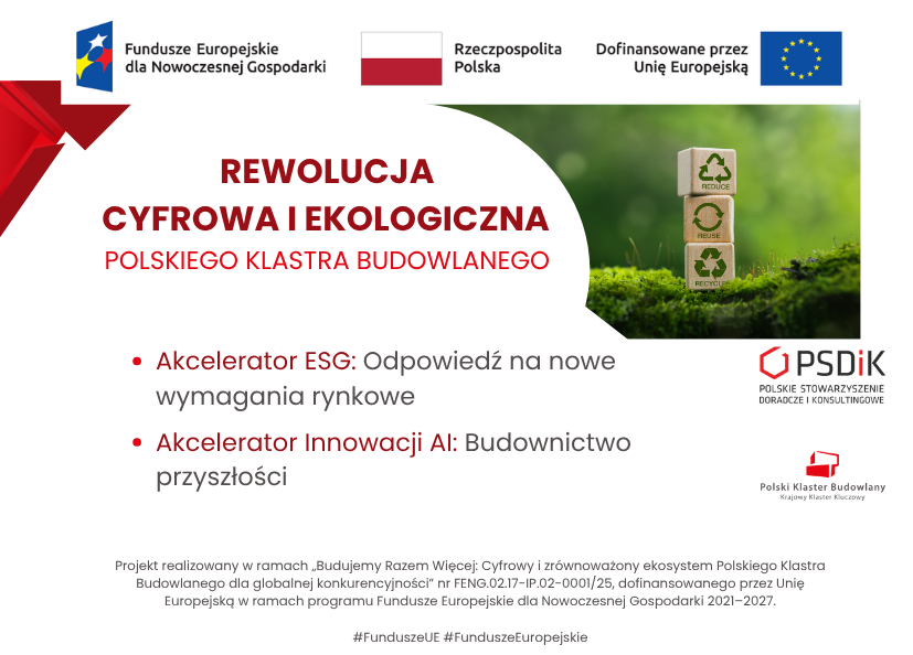 ESG i AI dla budownictwa – RUSZYŁ NABÓR. Zarezerwuj miejsce już dziś!